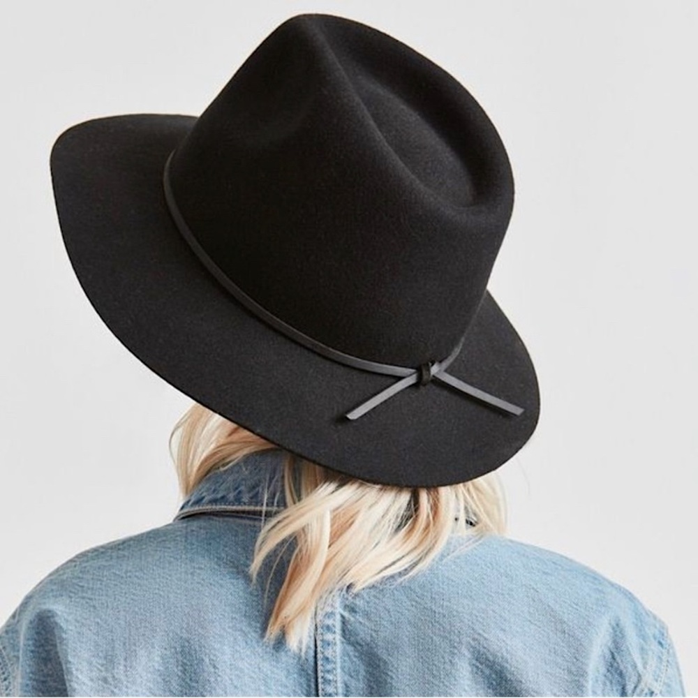 BRIXTON WESLEY WOOL FELT CLASSIC FEDORA HAT UNISEX Black